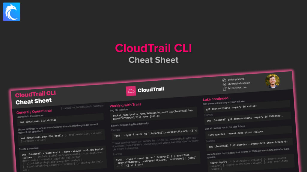 CloudTrail CLI Cheat Sheet banner