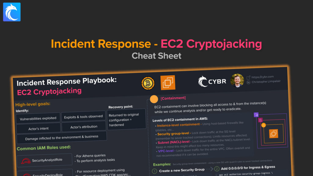 AWS EC2 Cryptojacking Incident Response playbook cheat sheet blog post