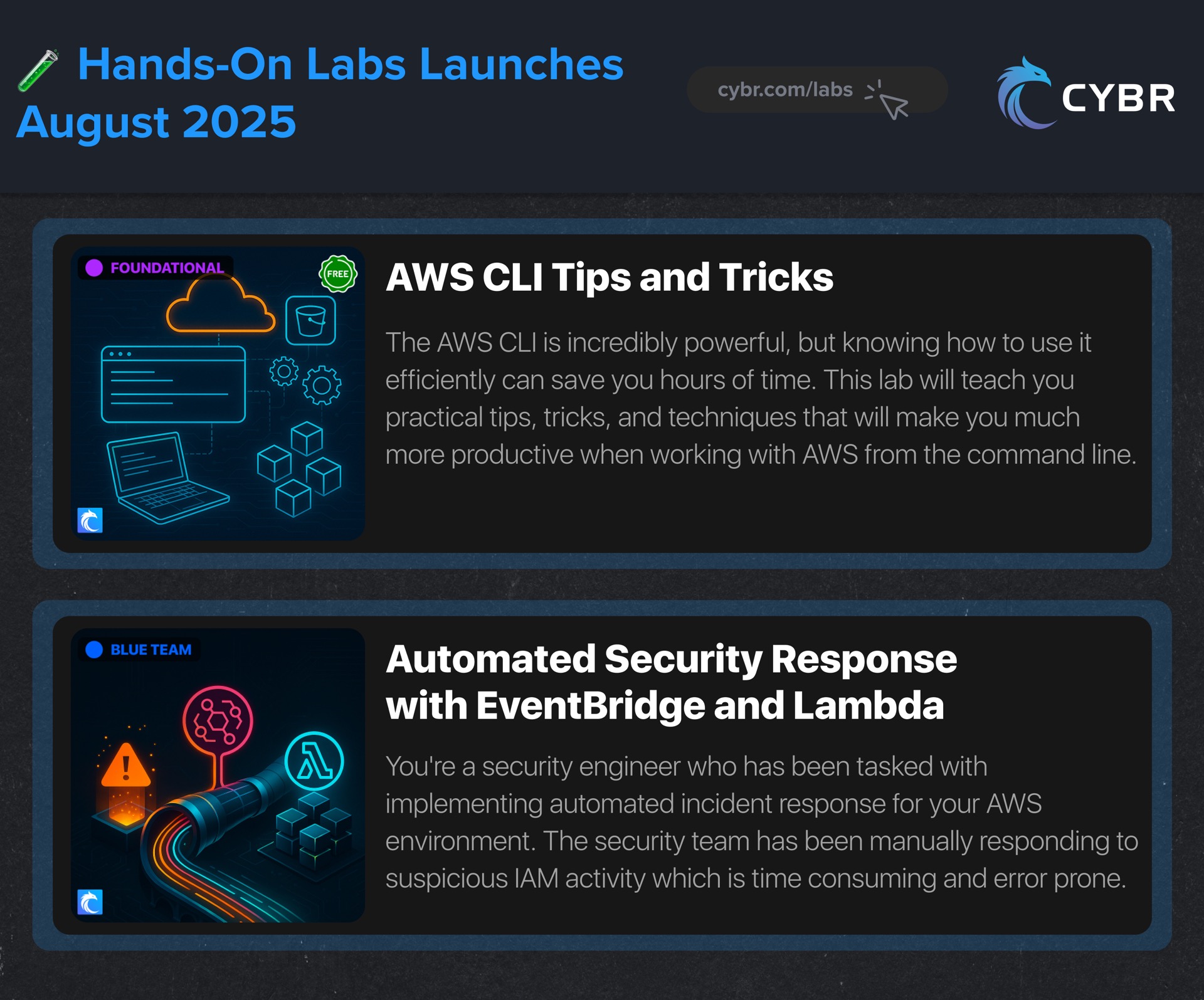 Hands-On Labs Launched August 2025
